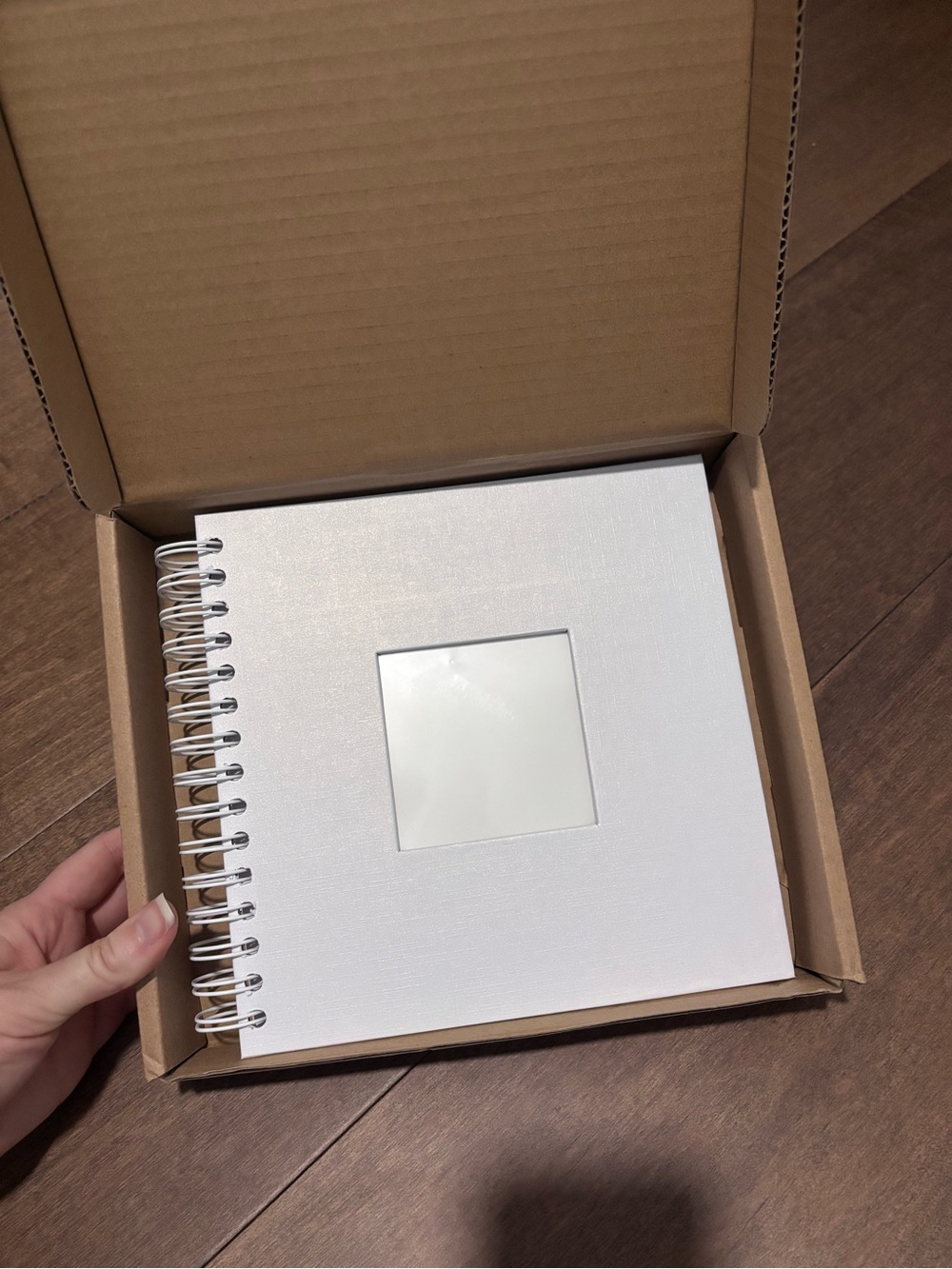 White Spiral-Bound Guest Book or Photo Album with Cover Window